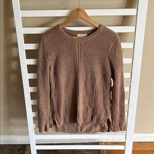 Madewell Textured Crewneck Women's Tan Sweater Size